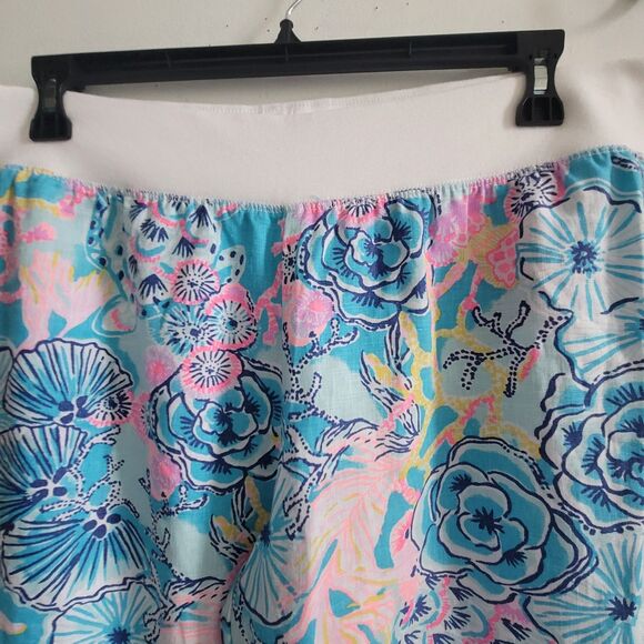 NWT Lilly Pulitzer Bali Blue Once Upon A Tide Linen Palazzo Pants Size XL - Picture 13 of 16